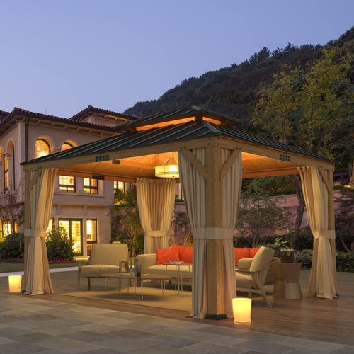 11' x 13' Spruce Wood Patio Gazebo