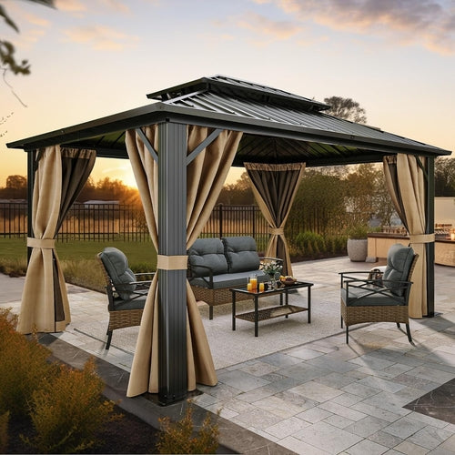 Double-Roof Hardtop Gazebo