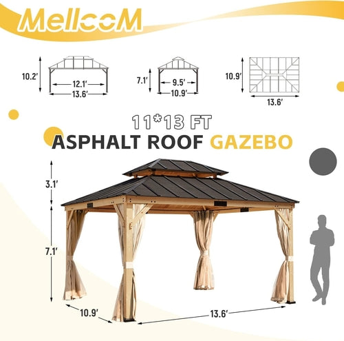 11' x 13' Spruce Wood Patio Gazebo