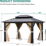 Double-Roof Hardtop Gazebo