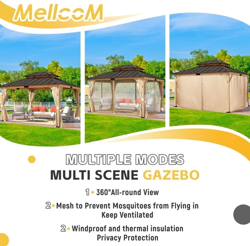 11' x 13' Spruce Wood Patio Gazebo