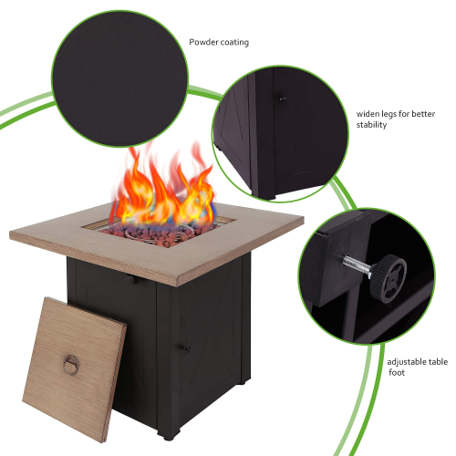 Rectangular Outdoor Propane Fire Pit Table