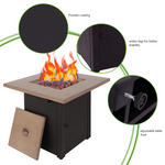 Rectangular Outdoor Propane Fire Pit Table