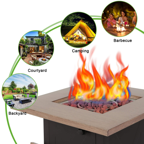 Rectangular Outdoor Propane Fire Pit Table
