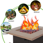 Rectangular Outdoor Propane Fire Pit Table