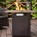 Rectangular Outdoor Propane Fire Pit Table