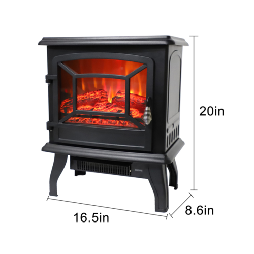 Electric Fireplace Stove with Adjustable Heat & Flame Modes