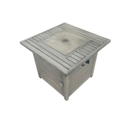 28" Outdoor Propane Gas Fire Pit Table with Slat Top