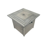 28" Outdoor Propane Gas Fire Pit Table with Slat Top