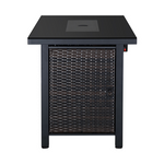 Black Rectangular Propane Fire Pit Table with Hideaway Tank Storage