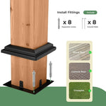 11x13 Wooden Hardtop Gazebo with Enclosed Curtains