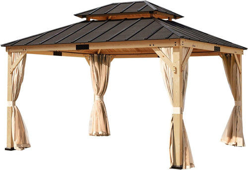 11' x 13' Spruce Wood Patio Gazebo